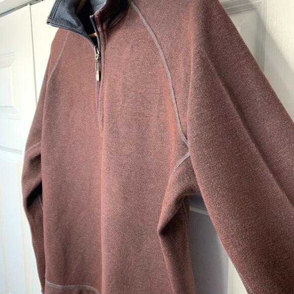 Tommy Bahamas Quarter Zip Mens Maroon Sweatshirt - Picture 3 of 11